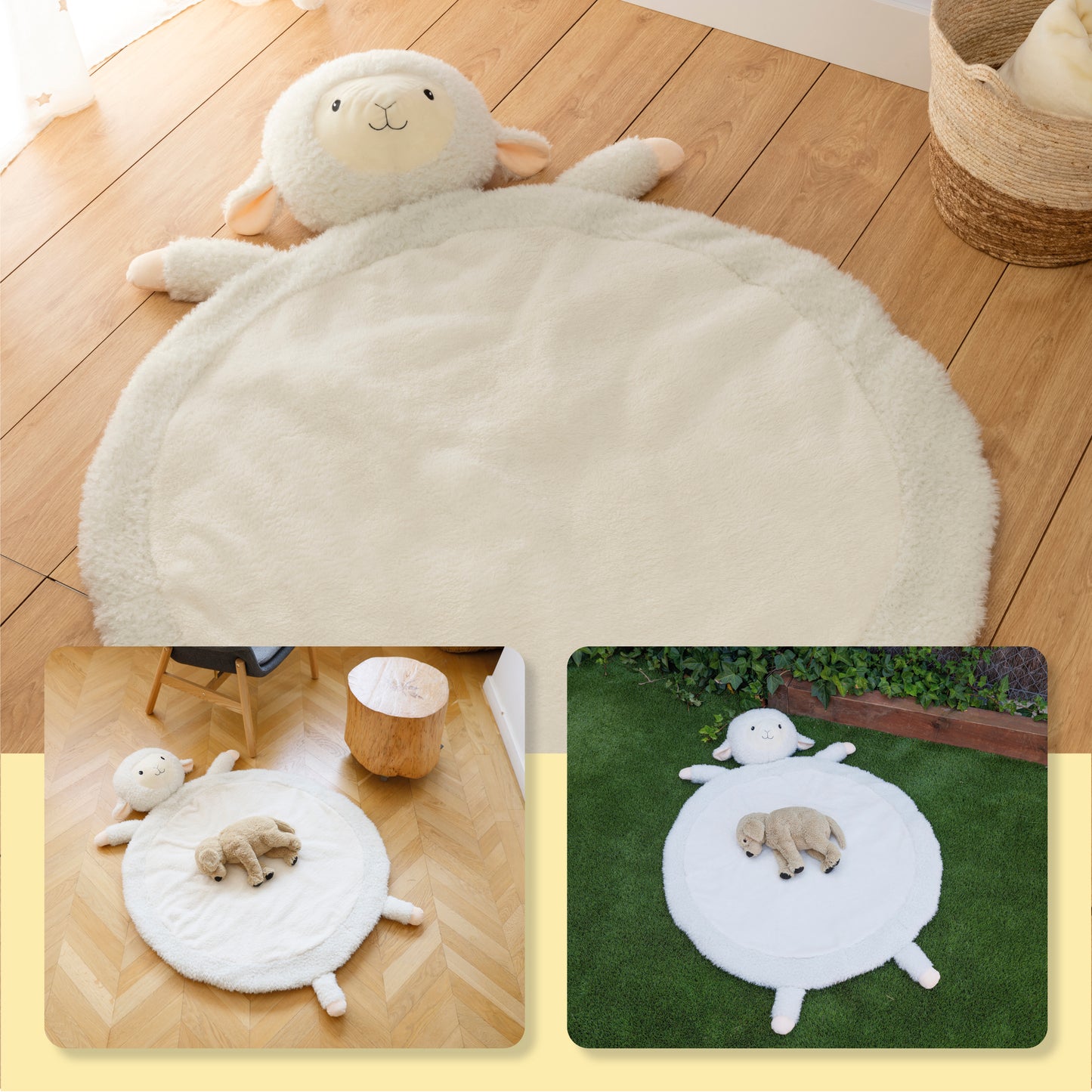 RUGUIES- Manta Bebé Acolchada- Manta Juegos Bebé- Cojín de Suelo para Bebés -Tapete para Gatear y Siesta- Infantil Peluche-Regalo Nacimiento- Baby Shower niño niña- Talla XL.