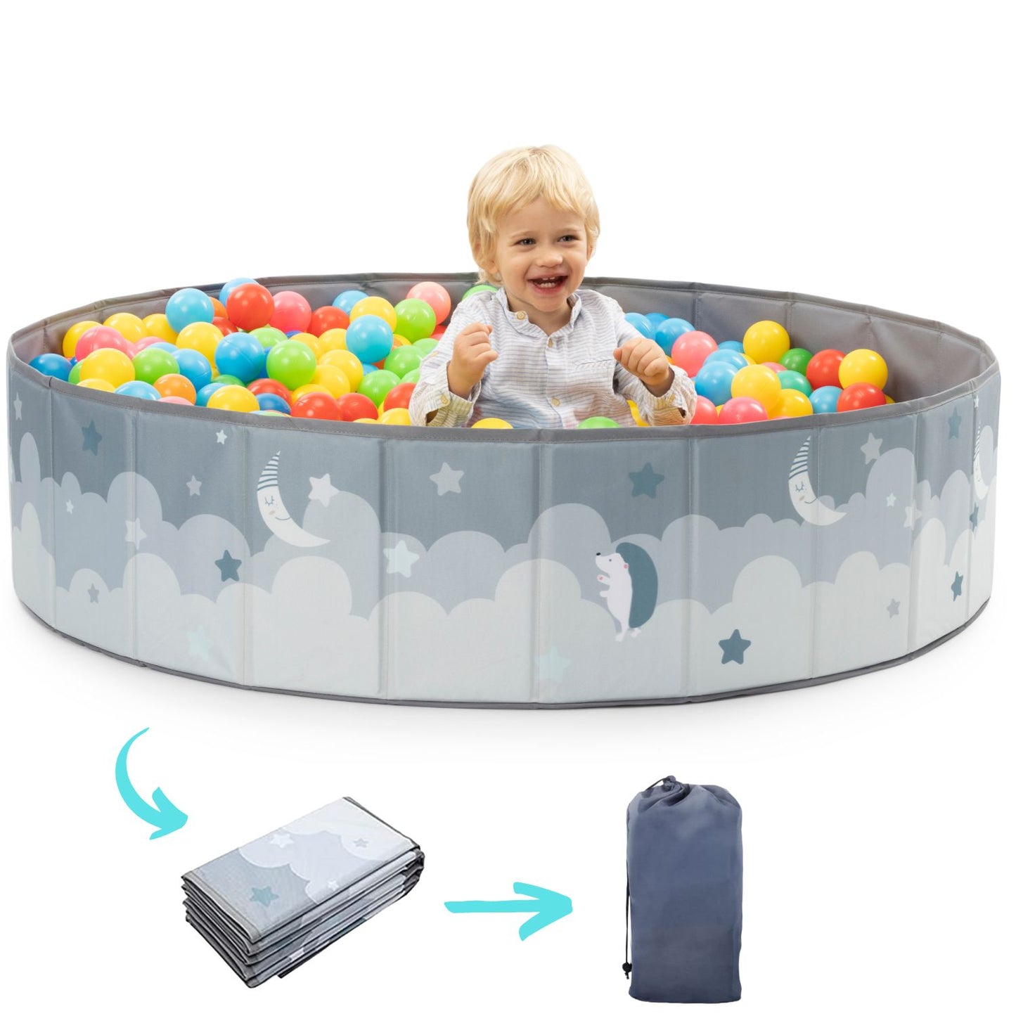 RUGUIES- Ball Pool- Children's Ball Park- Ball Pool for Babies- Collapsible Ball Pool for children- Children's Sandbox- Ideal Toys, Stuffed Animals and Outdoors- 120x30cm-(Balls not included)
