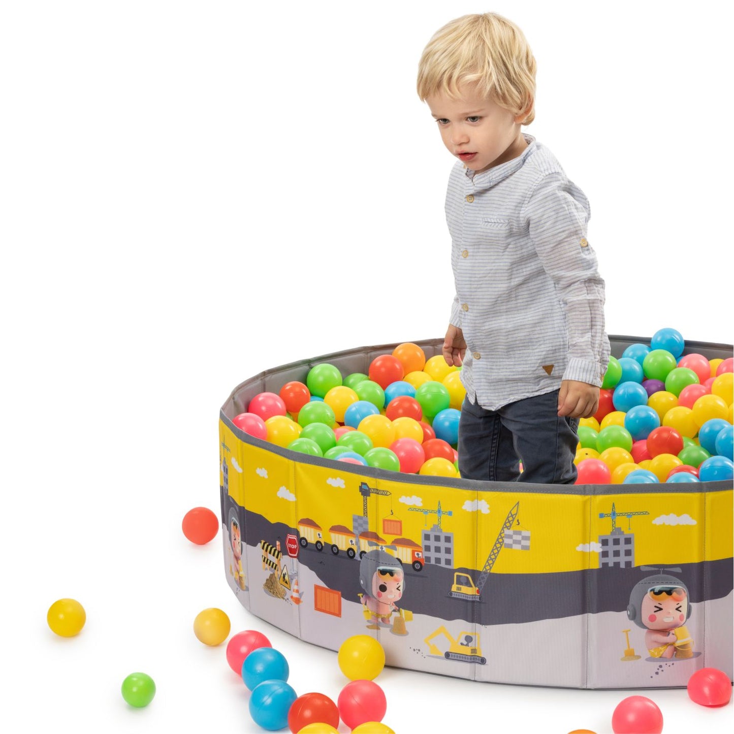 RUGUIES- Piscina de Bolas para niños- Parque de Bolas Infantil- Piscina Bolas para Bebés-Piscina Pelotas Plegable y Portátil-Cubo Juguetes Interior y Exterior-120x30cm-(Bolas no Incluidas)