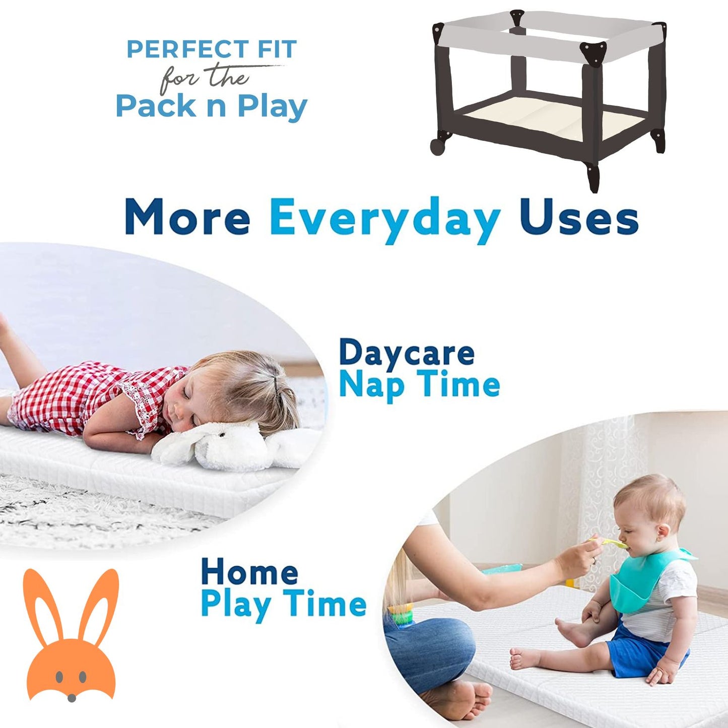 RUGUIES MAX Mattress- Colchón Cuna Viaje 120x60cm para Máximo Confort-Colchón Viscoelástica Plegable, Portátil y Reversible- Colchoneta Suelo para Bebés- Alfombra Acolchada para Niños. Oeko-Tex