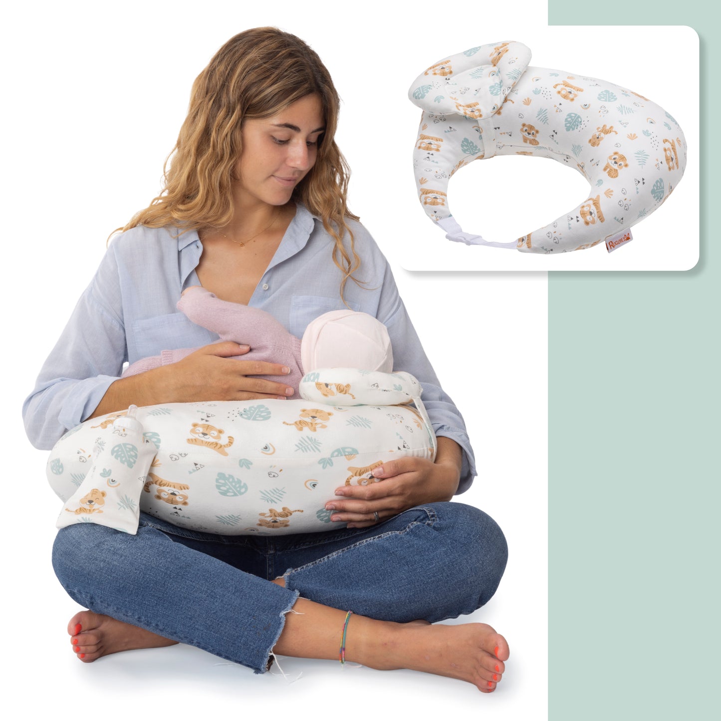 Cojín de lactancia con funda para bebé